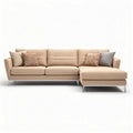 Sofa narożna w kolorze beżowym z poduszkami 240 x 90 x 85cm
