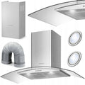 OKAP KUCHENNY 90cm KOMINOWY BT-223 + RURA LED BERDSEN