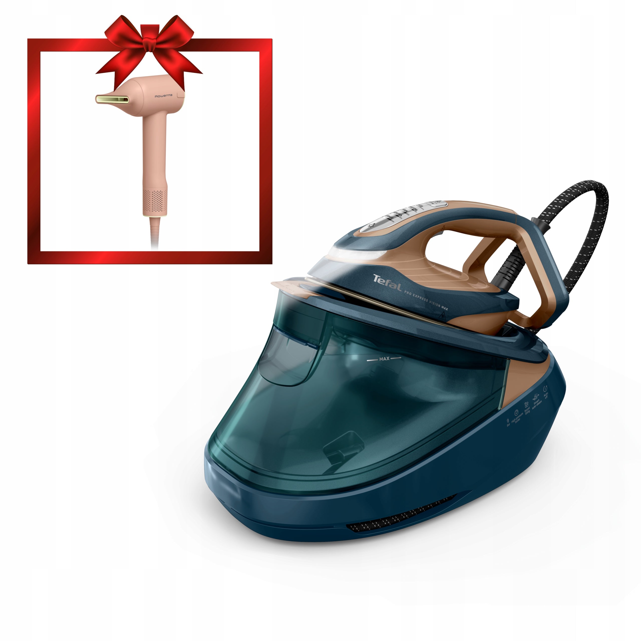 Stacja parowa TEFAL Pro Express Vision Max GV9920 generator 9bar 850g/min