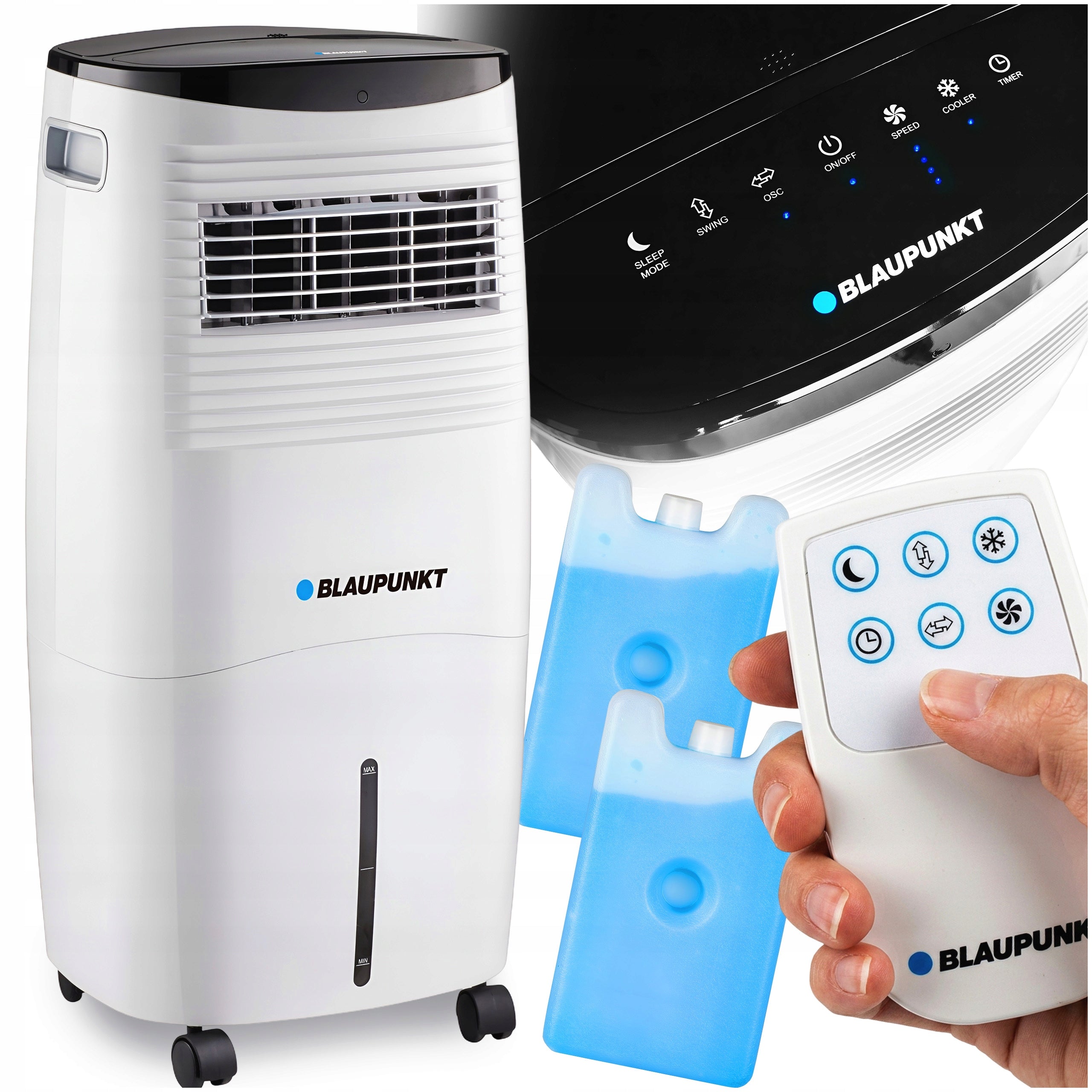 KLIMATOR KLIMATYZER WENTYLATOR PRZENOŚNY BLAUPUNKT 120W NAWILŻANIE ACF601